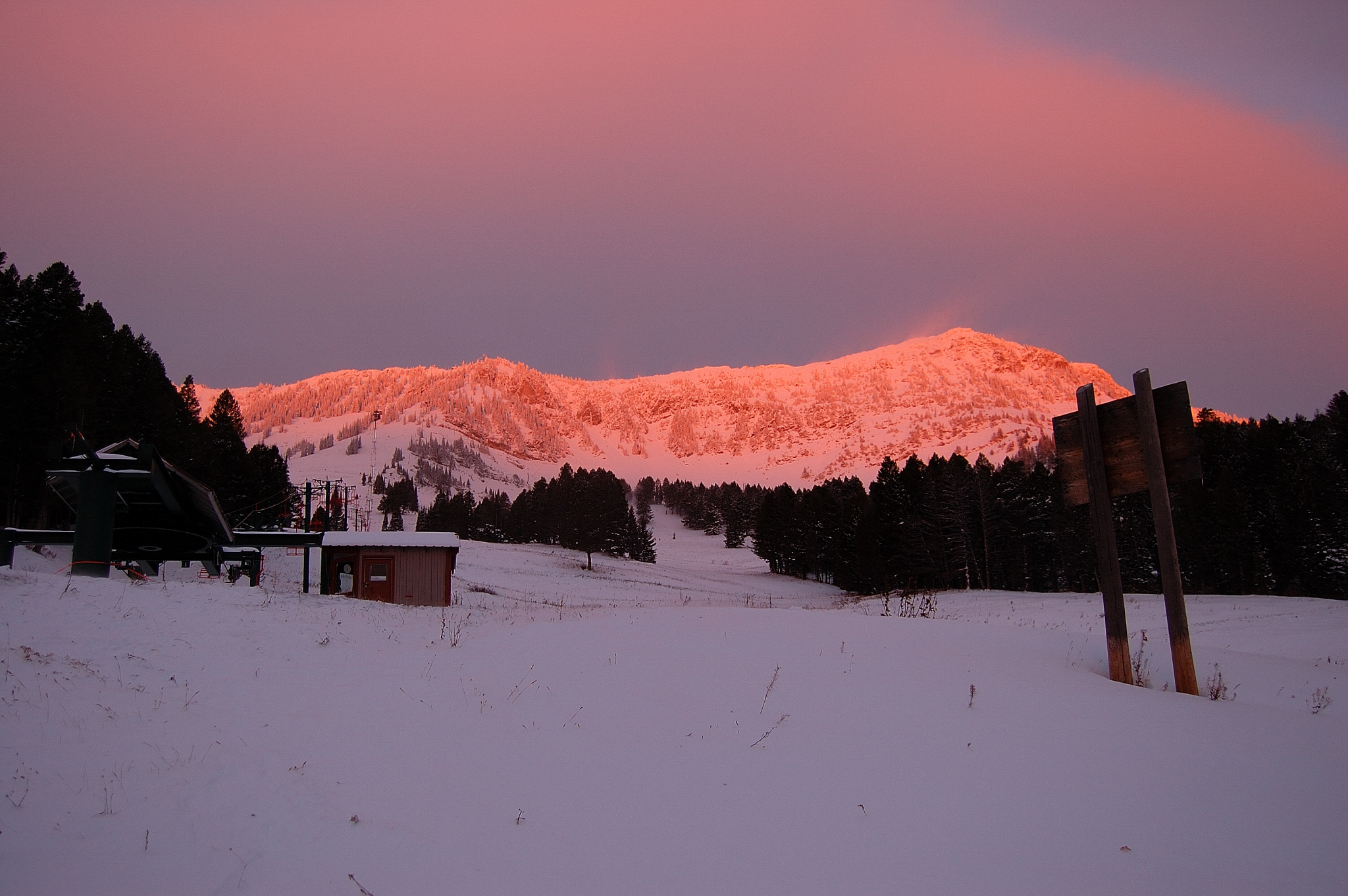 Bridger bowl sunrise. October 13th 4 am hike to the ridge to catch sunrise and slay