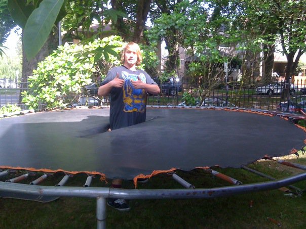 Broken trampoline