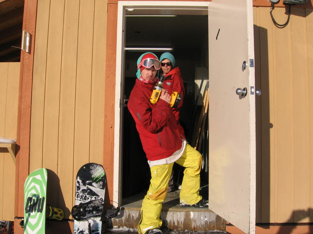 Build leader Sean Doucet loaded and ready for action. With Master crafter Roman in background.