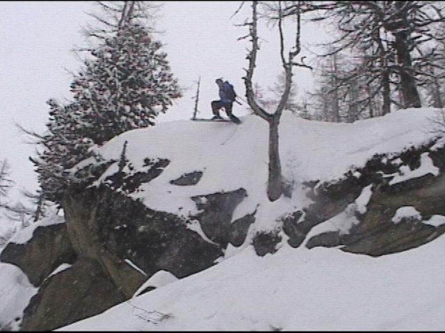 Byron dropping a cliff in Chamonix France