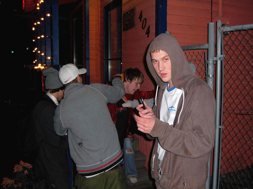 CC getting mugged after the Seattle premiere