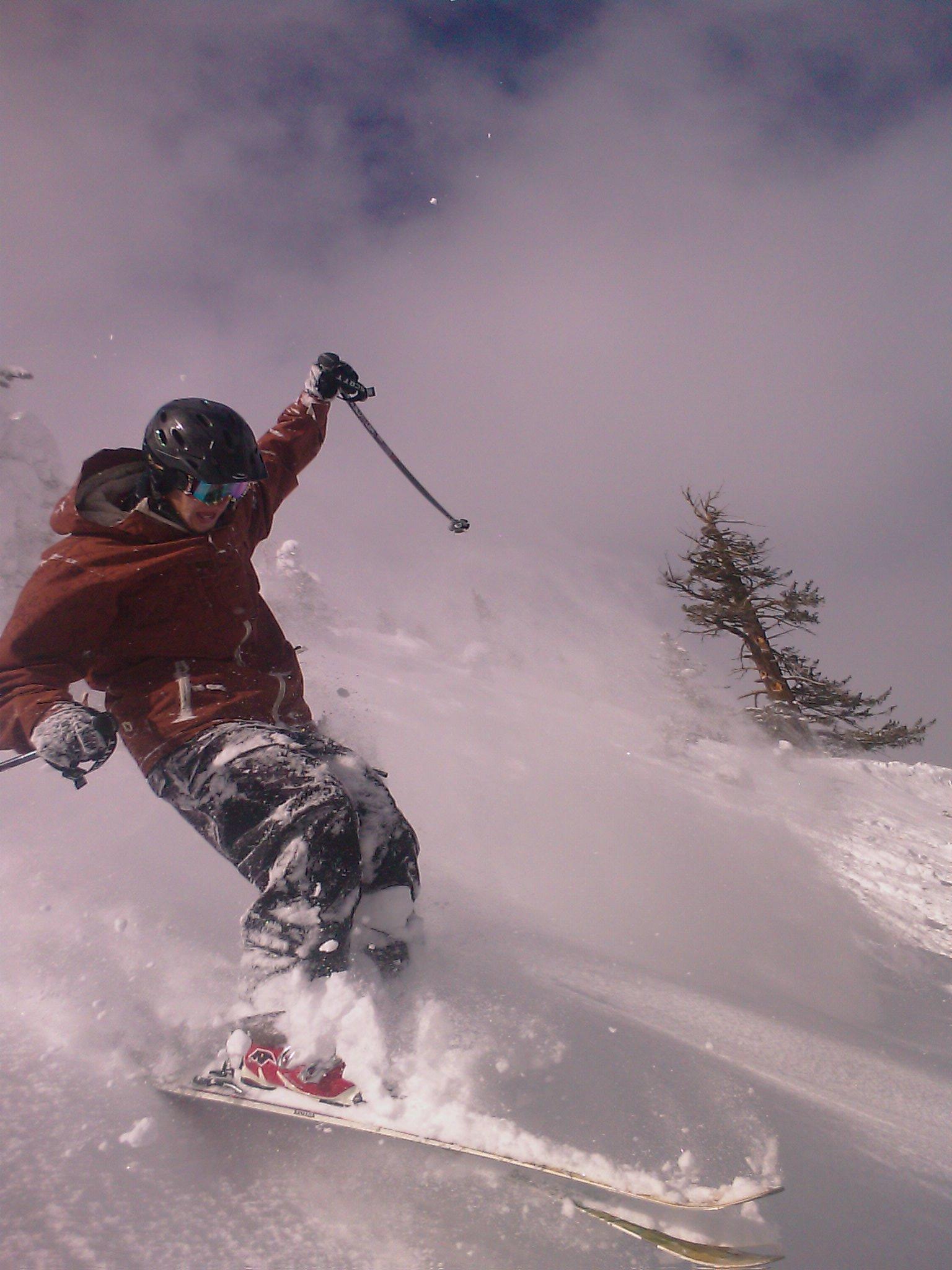 Chest deep line in the chutes