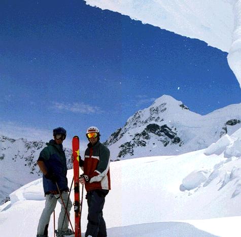 Chillin under a cornice in front of Mt Green. (10,000ft)