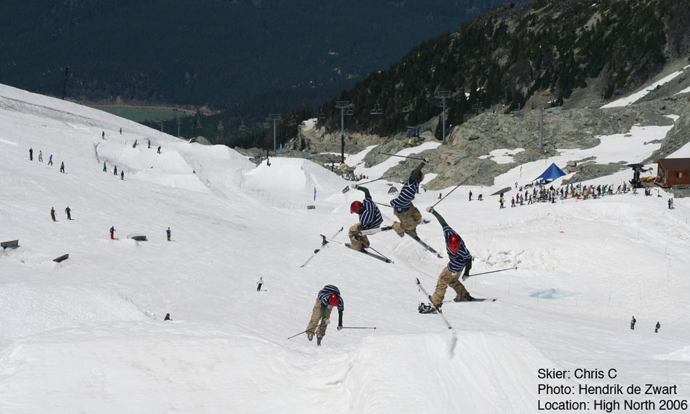 Chris c losing his ski... hehe