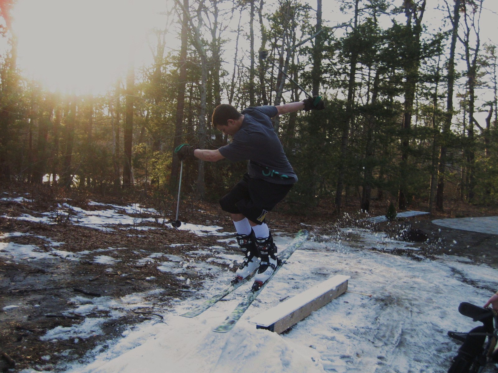 Chris in mid 270 on back yard rail
