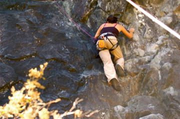 Christine goes climbing