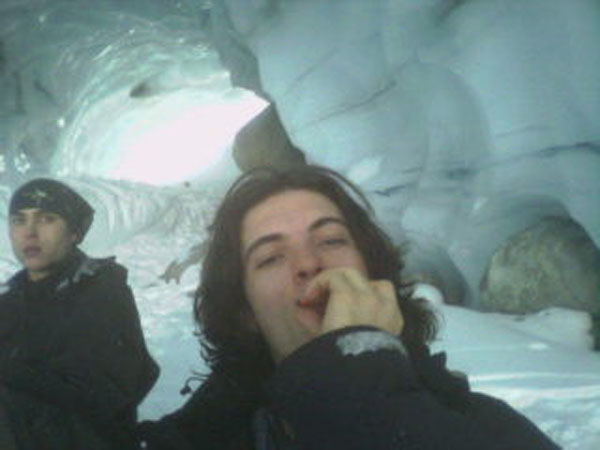 Chuck blazing in ice cave