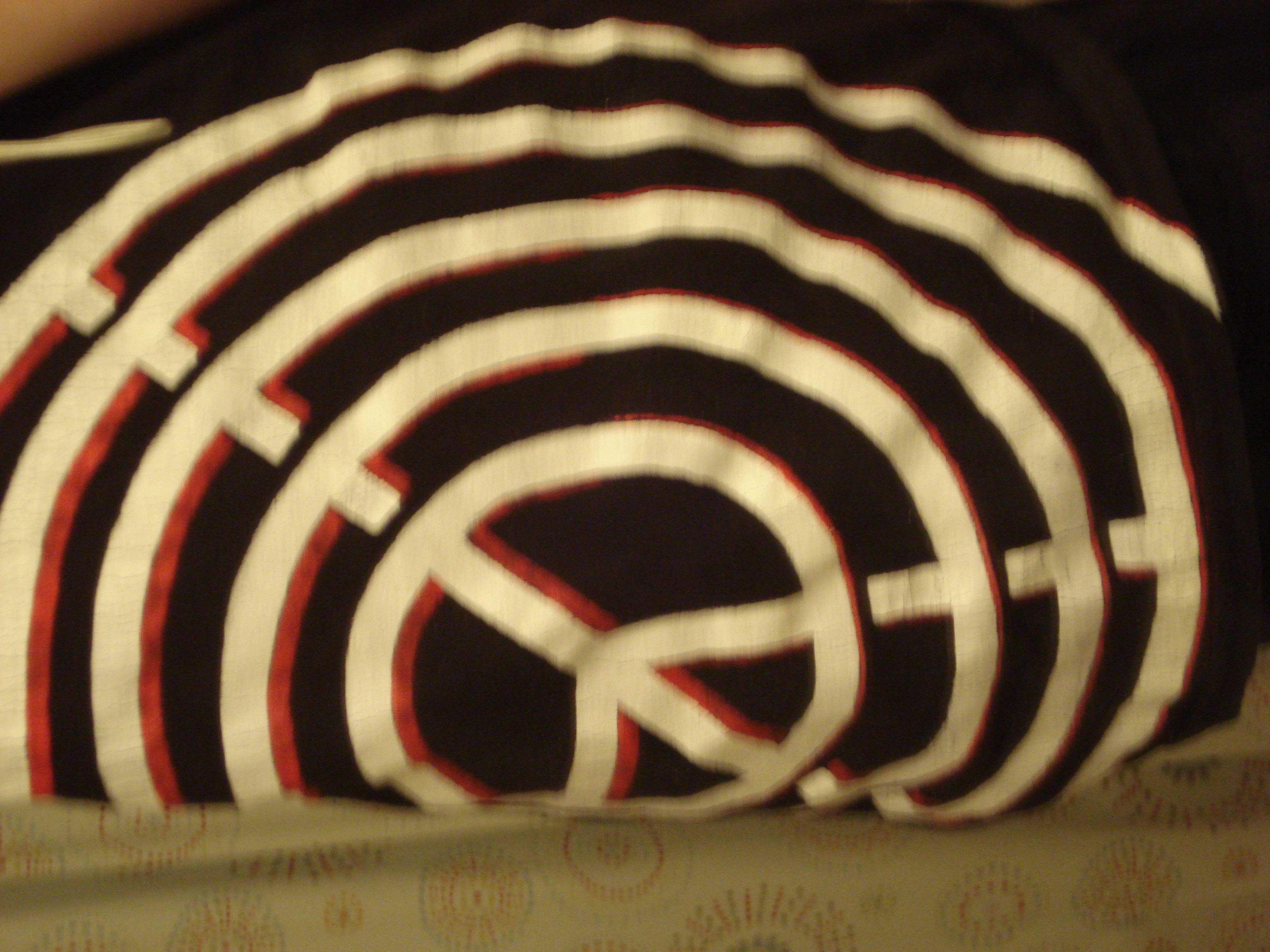 Close up peace sign ripple