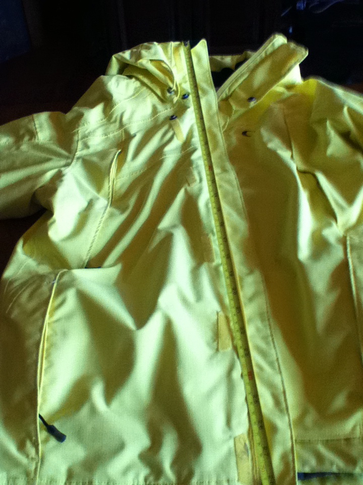 Coat with tape measurer on