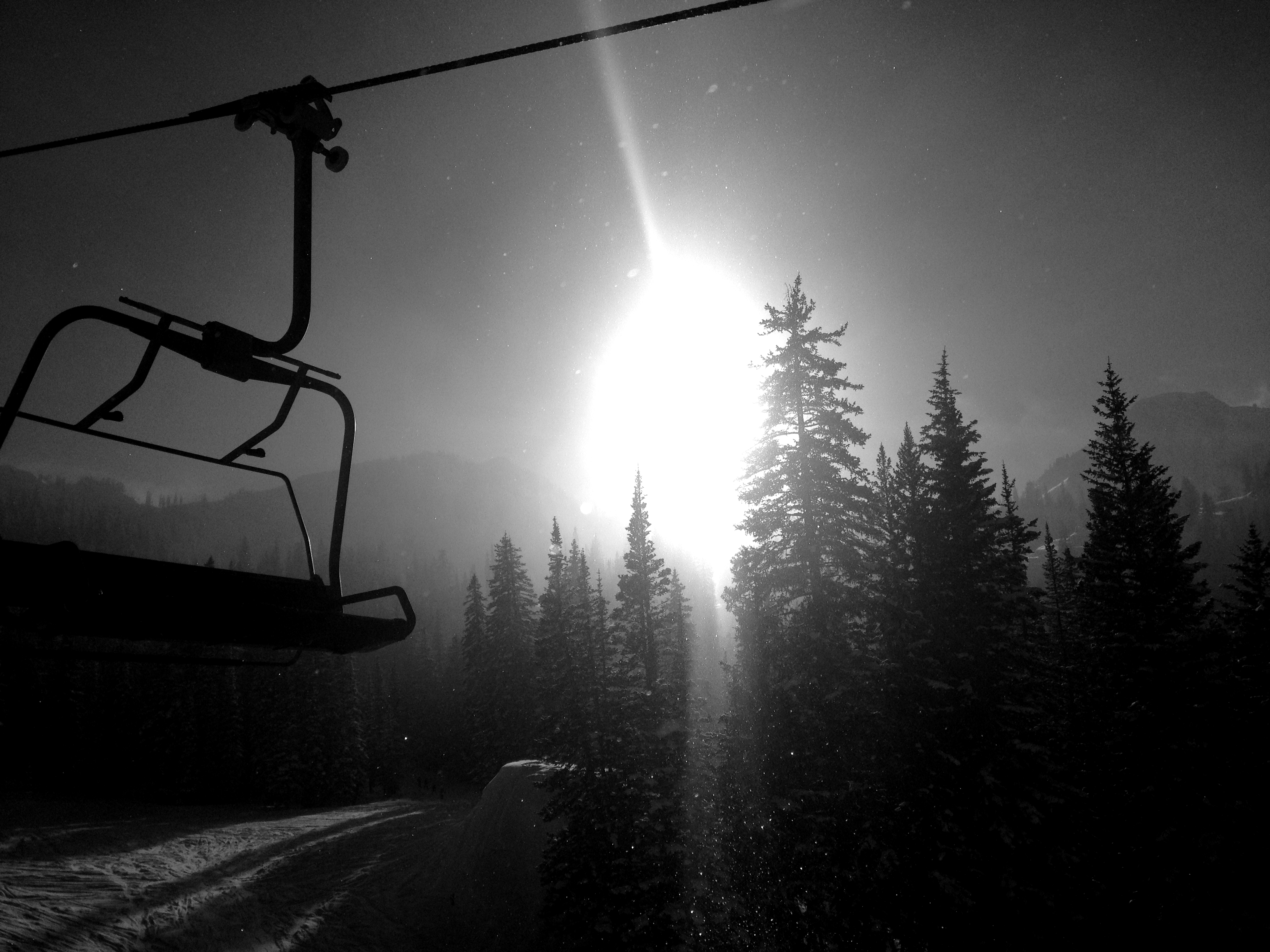 Cold and shimmery snow