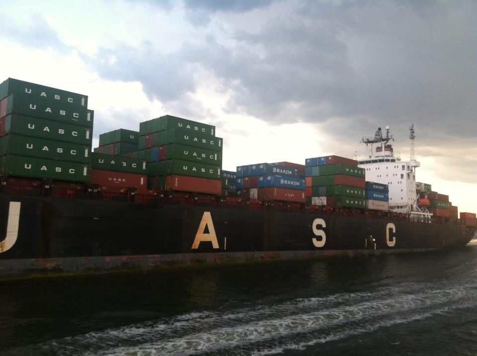 Container ship in NYC