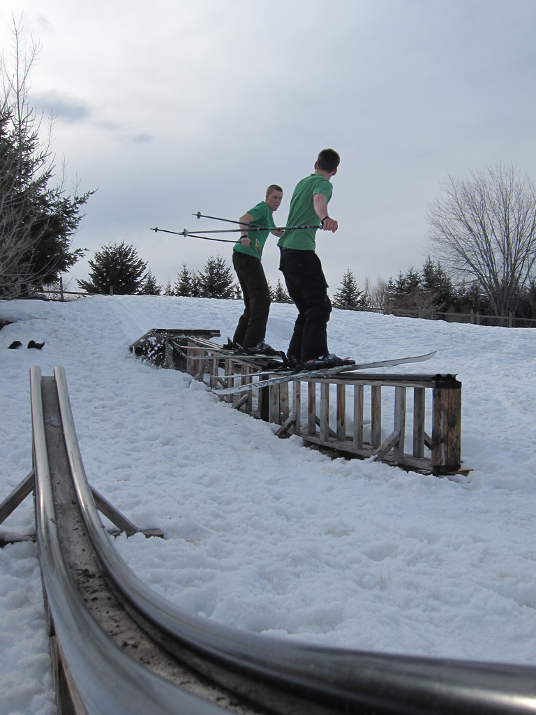 Conversing on the rail