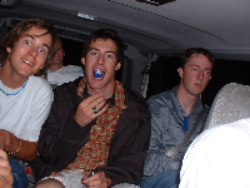 corey and dave going to grad party