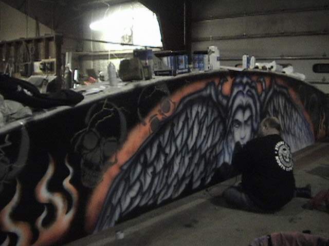 cranmores new rainbow box getting painted