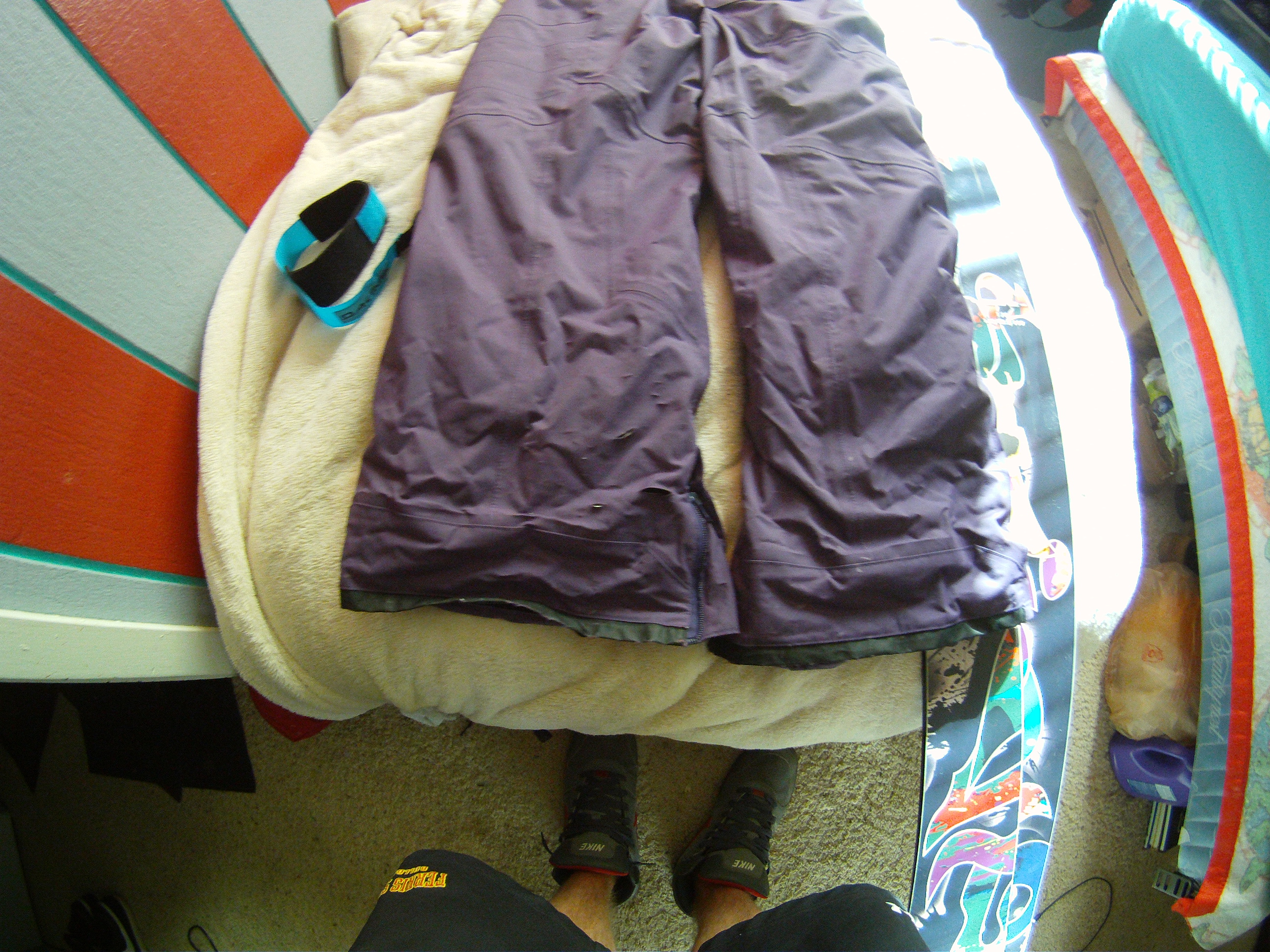 cuffs of purple pants