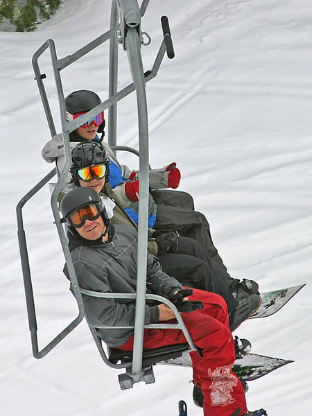 Cut, Me, and Dan. on the way up to the top on Sac.