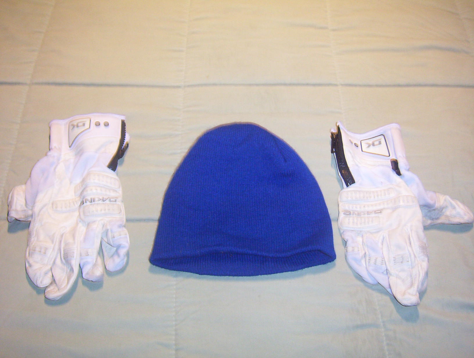 Dakine Gloves and Blue Beanie