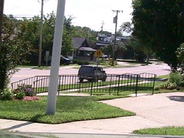 damn sweet rail in front of church