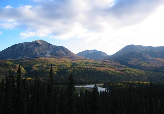 Darker shot of Wells Creek with the mountains