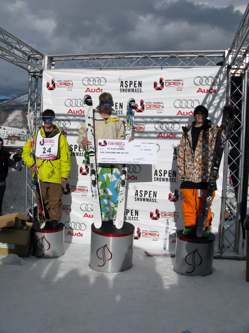 David Wise on the Aspen Open podium