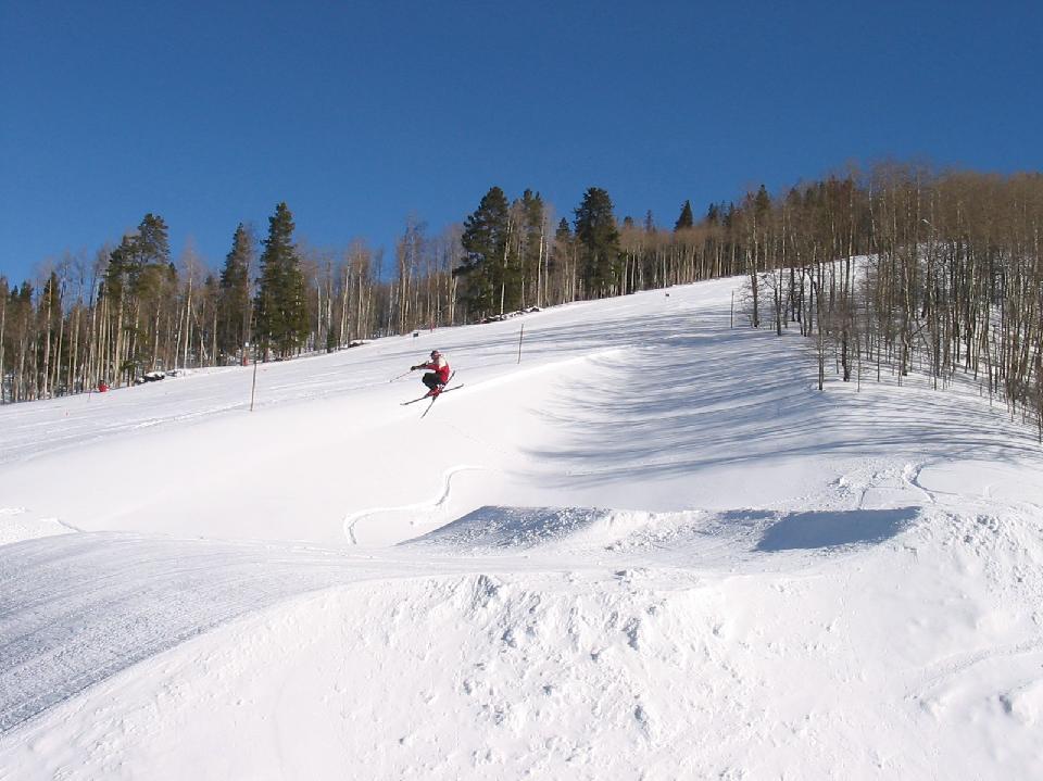 Decent Air at Golden Peak before the Freeskiing open