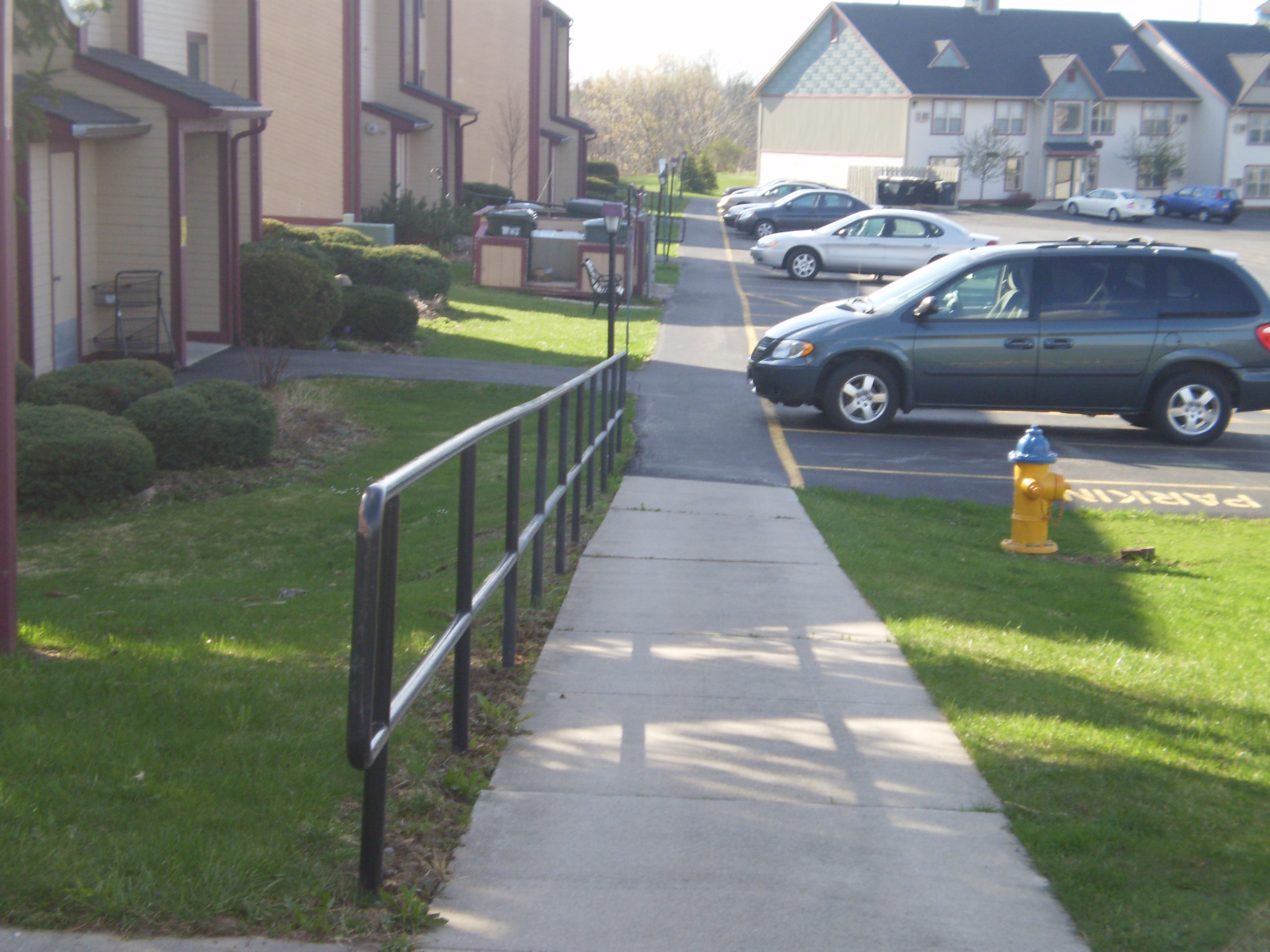 Down the rail next to the road