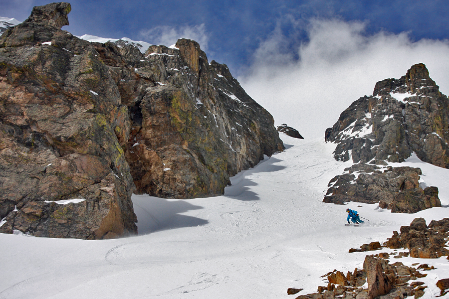 Down the Spire Couloir