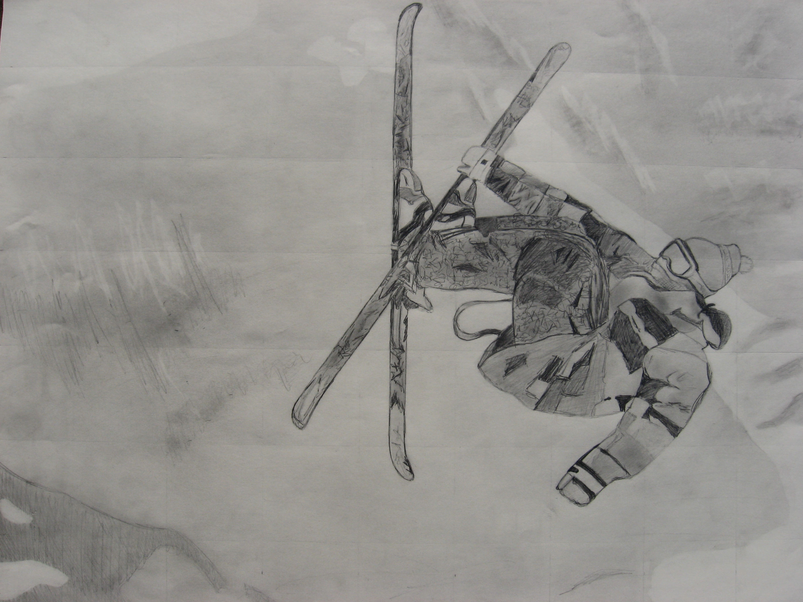 Drawing of a skier