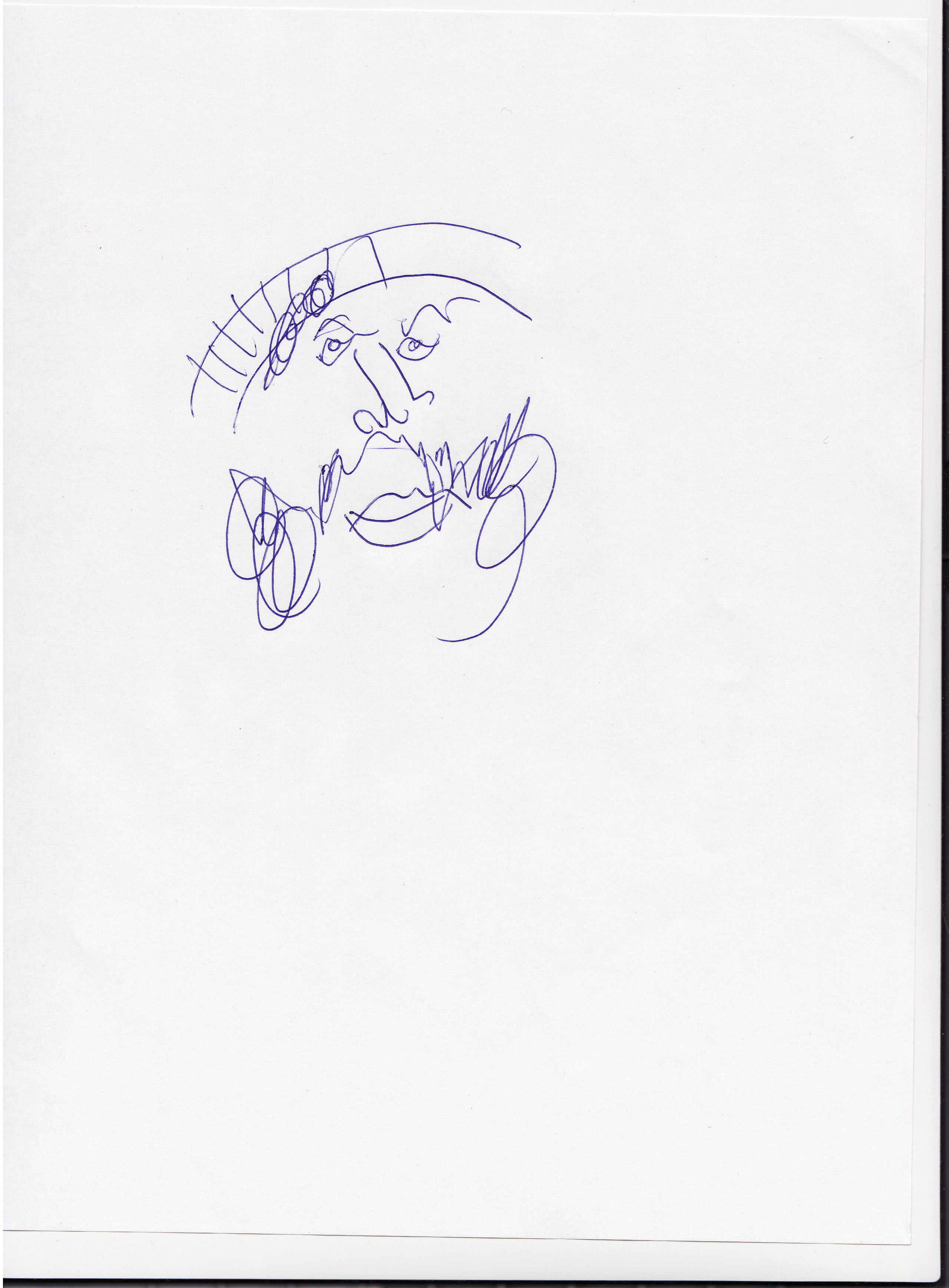 Drawing of pollard without looking