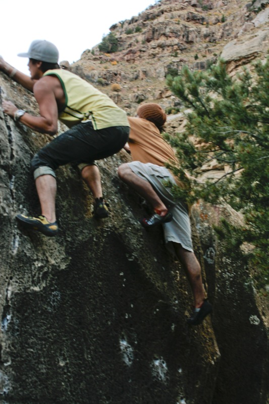 Dre an Rocky climb