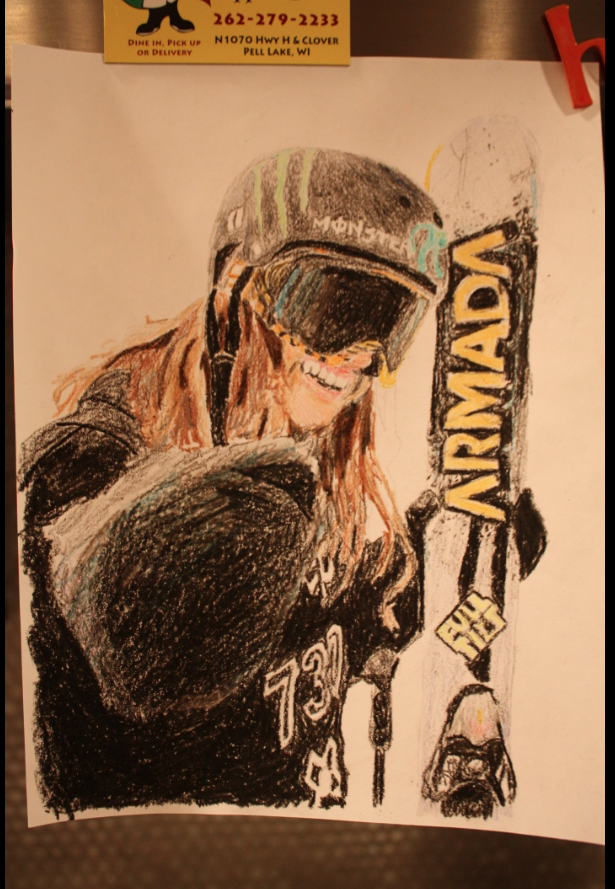 E-dollo with crayons