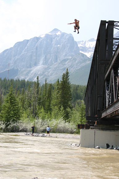 Engine Bridge into Bow River