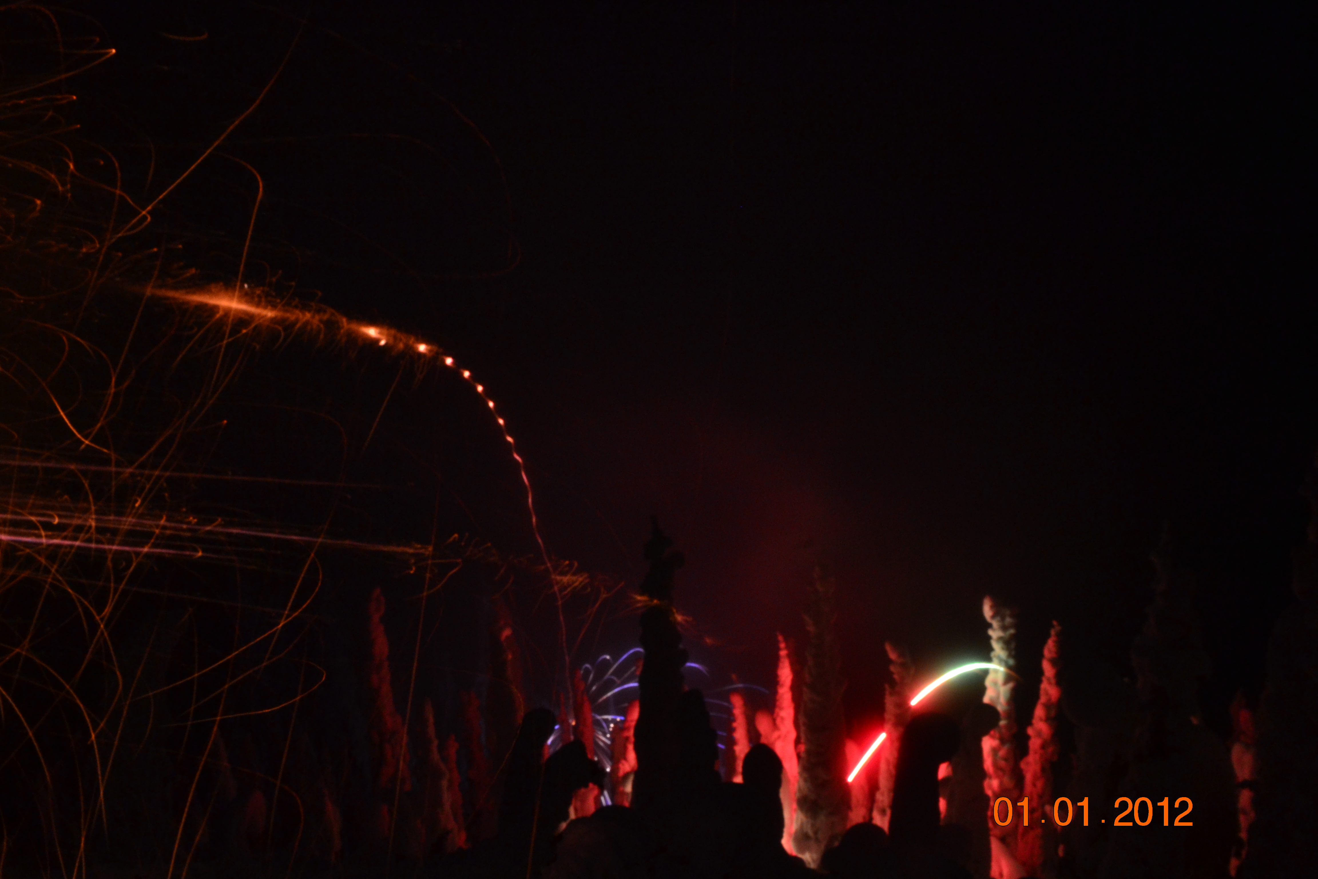 fireworks in snow ghosts