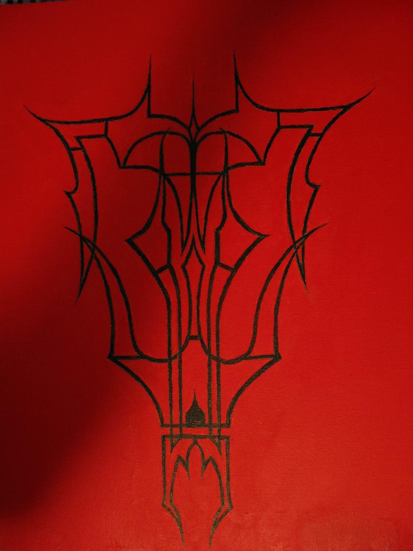 First Canvas, acrylic and ink