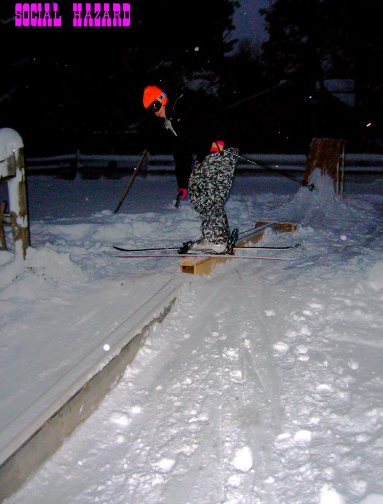 First Day Skiing! home rail