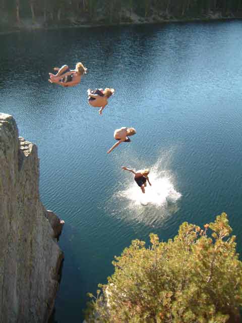 flat 5 off baby cliff at arrowhead by mammoth