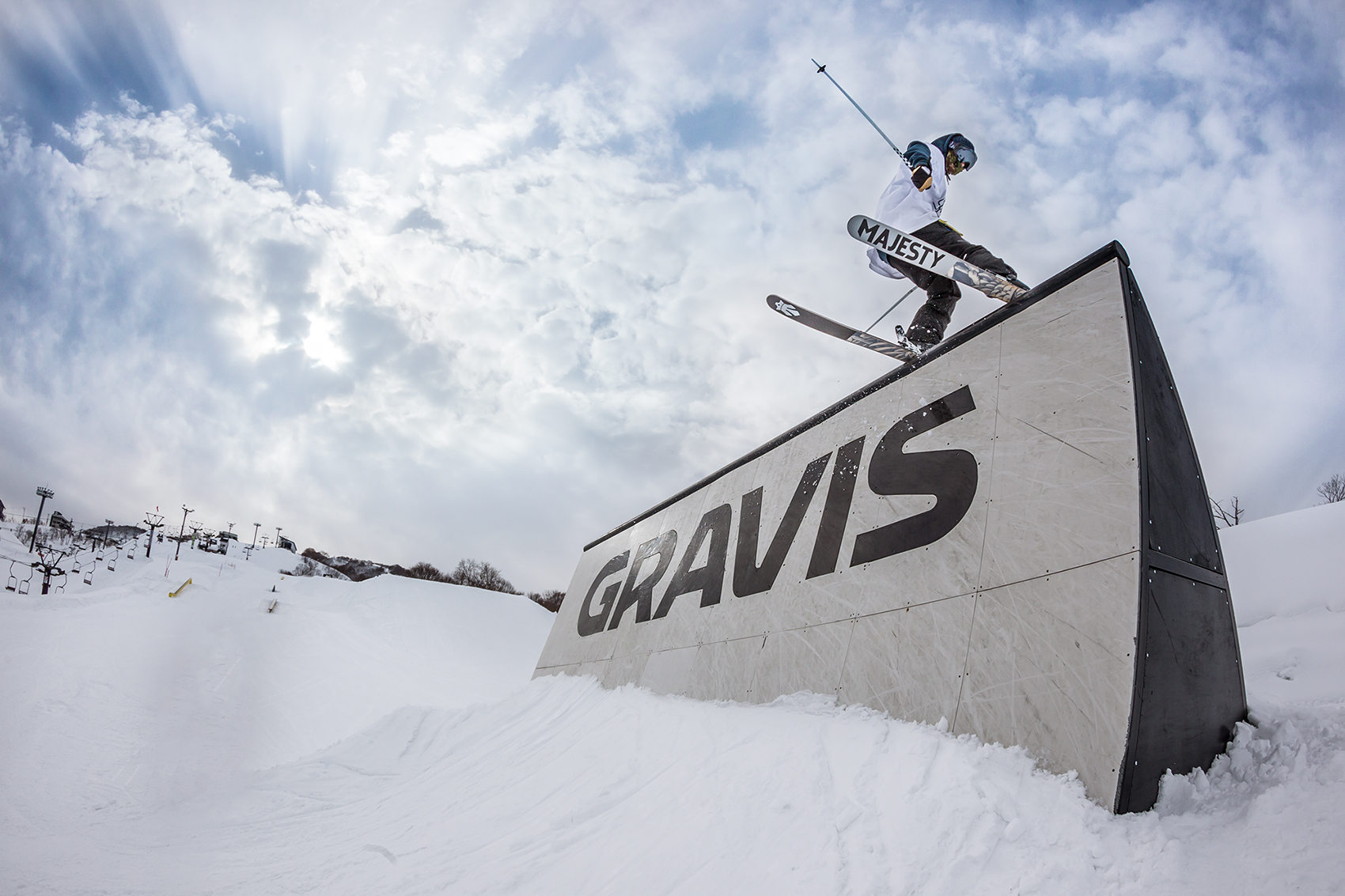 Fleecy clouds with the girl.