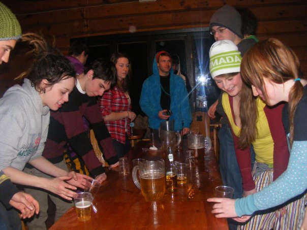 Flip cup after a good ski in QC