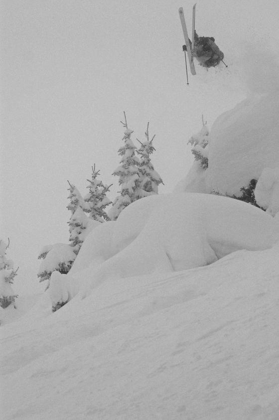 foggy backflip black and white