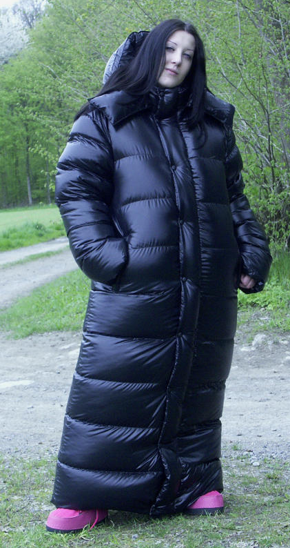 Foor length down coat