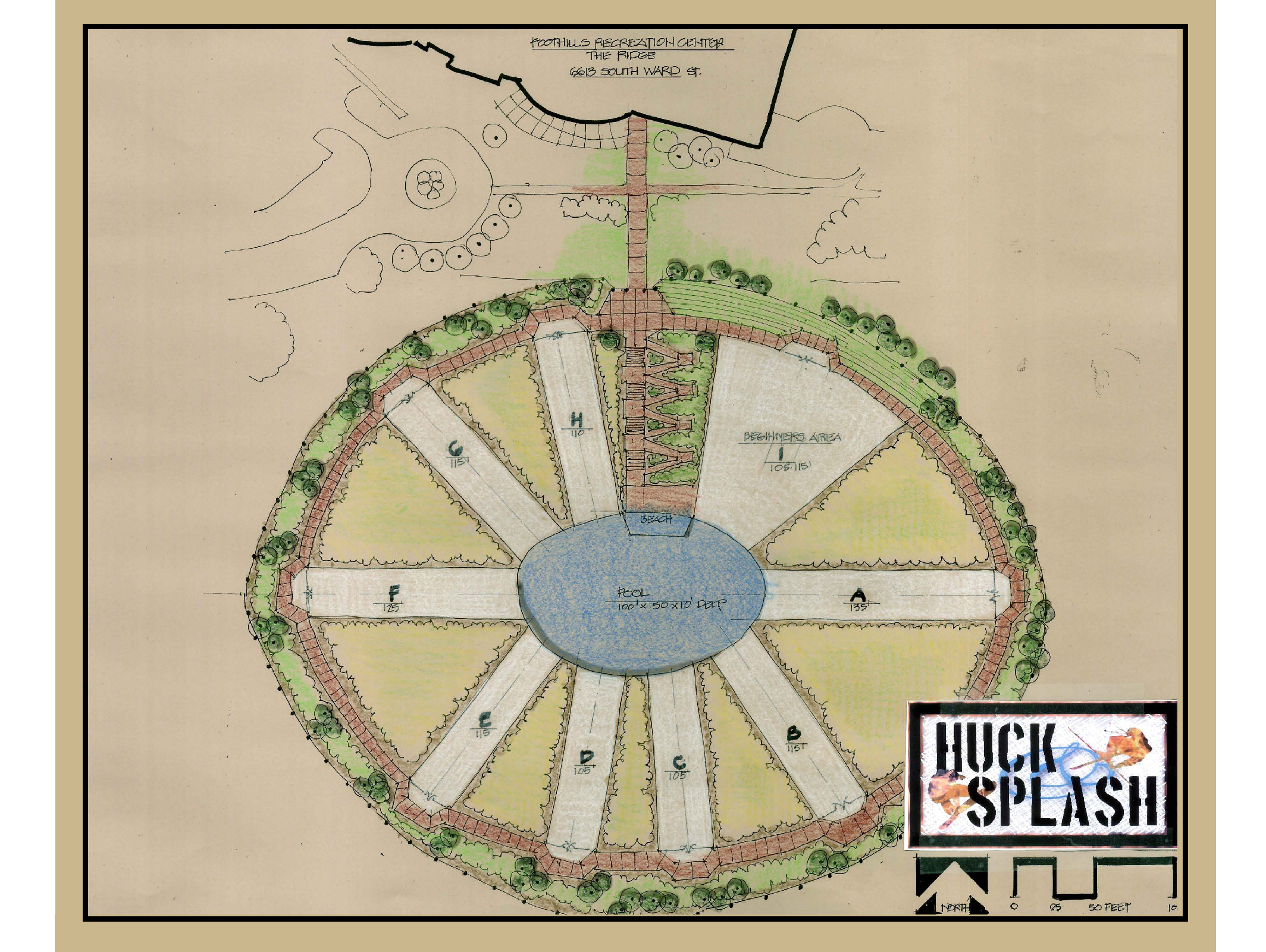 From above perspective of facility