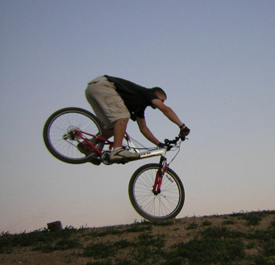 Front wheelie on a MTB