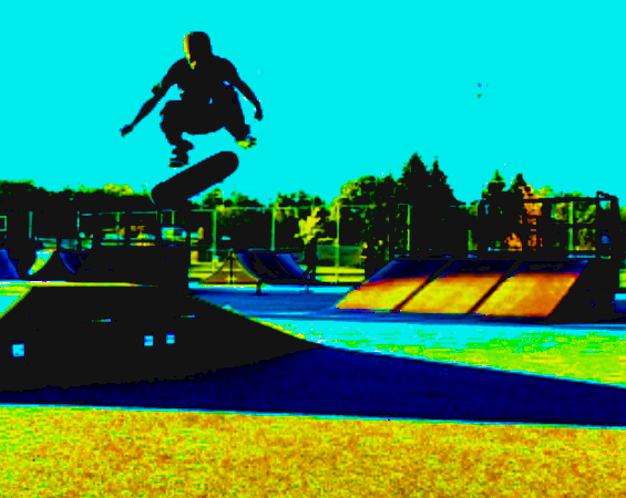 Frontside flip off the bank