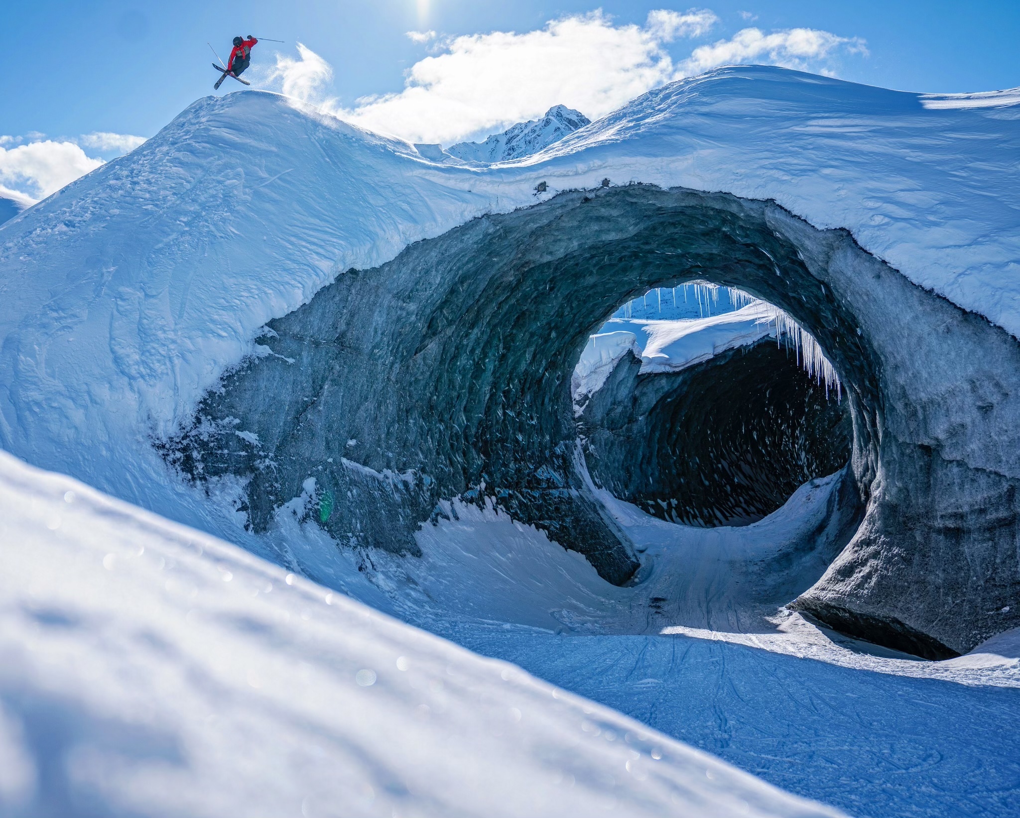 Getting a bird’s eye view of the glacier.