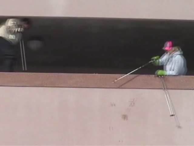 getting ready to jump off parking ramp