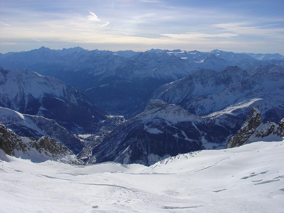 Glacier de Toul (3), view over Courmayeur