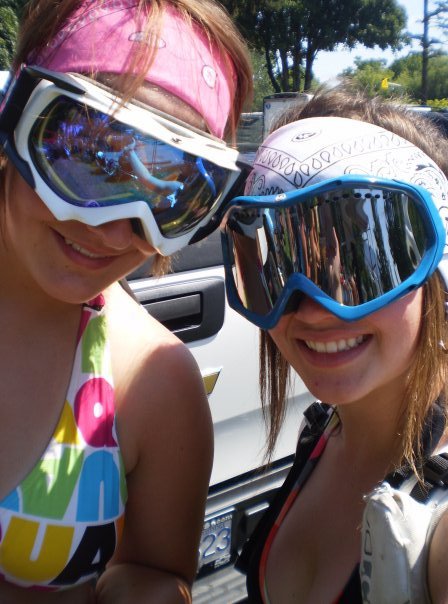Goggles in the summer- Just waitin' for the snow.