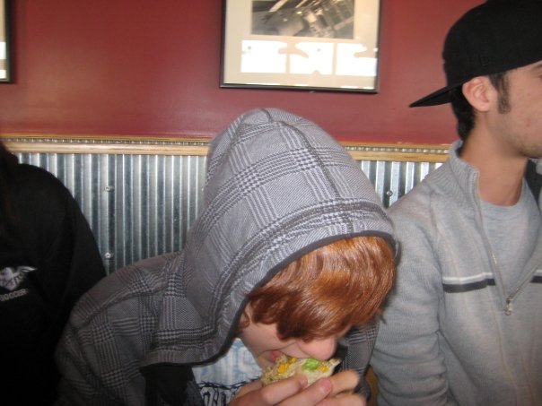 Going down on a burrito.