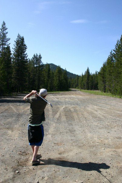 Golfing on the air strip