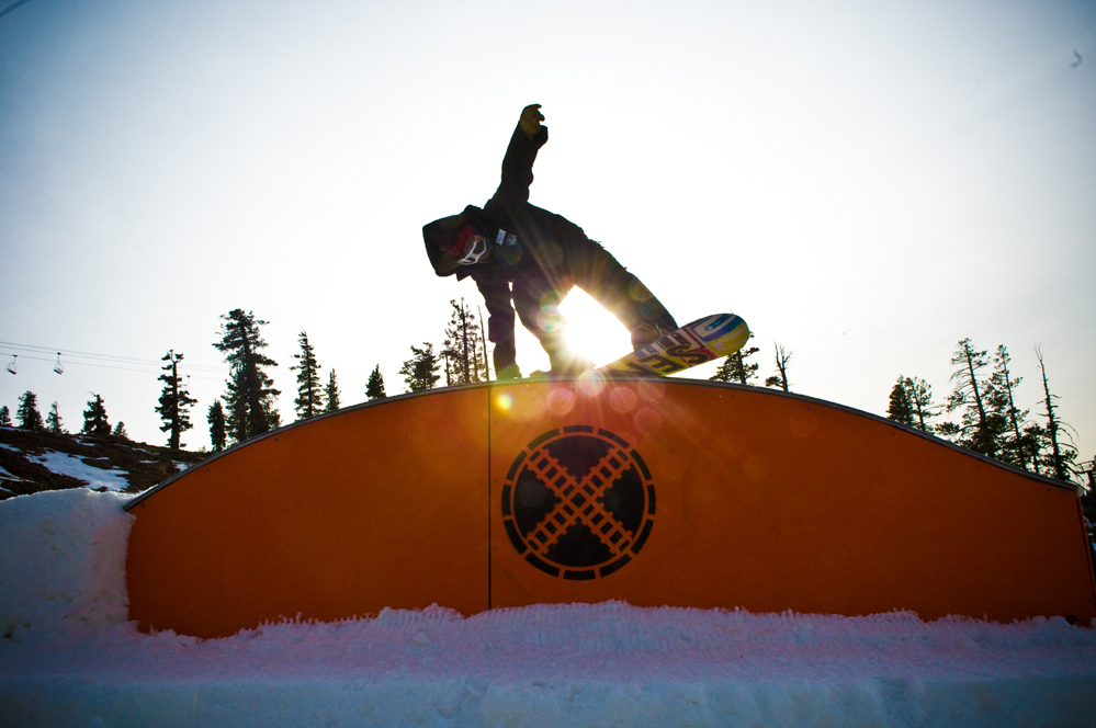 Gregg atop the Sugar Bowl rainbow box